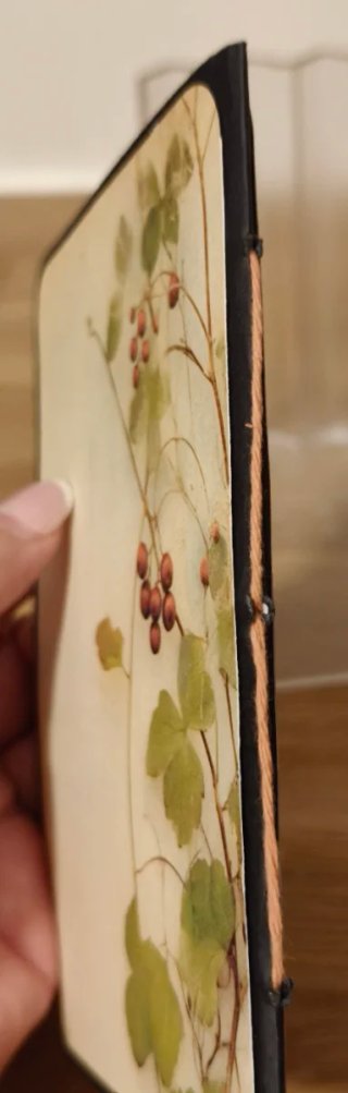 Libreta artesanal flores y reloj
