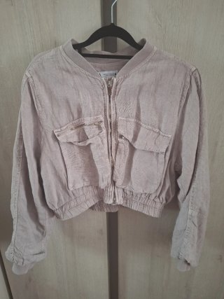 Chaqueta Bomber Zara Lino Beige✨️