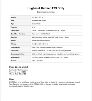 Amplificador guitarra Hughes & Kettner ATS Sixty