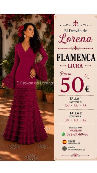 Traje Flamenca Licra El Desván de Lorena
