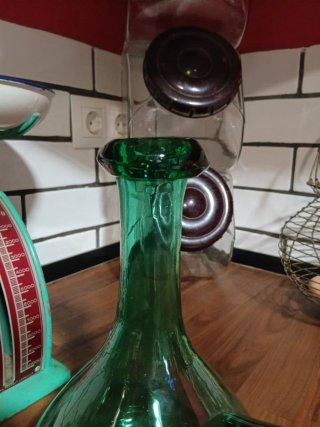 Botijo de cristal soplado verde