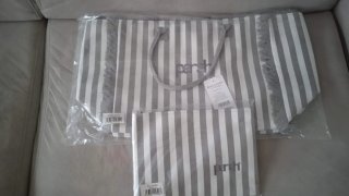 Borsa mare e pochette Parah a righe