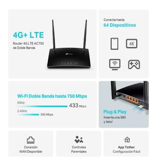 Router TP-Link Archer MR202 AC750 4G LTE