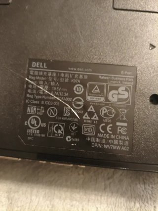 Docking Station Dell K07A – Buen estado