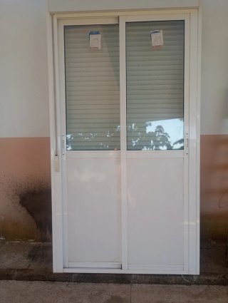 Puerta Balconera Corredera Aluminio Blanco