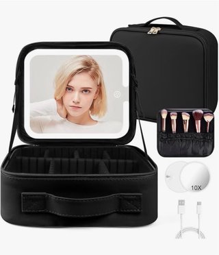 Neceser maquillaje con espejo LED