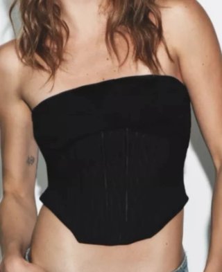 Corsé Zara Tull Drapeado Talla M