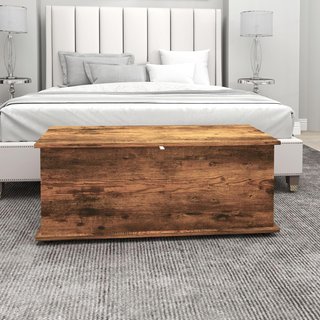 Banco Contenedor, Baúl Interior con Patas Antideslizantes, Capacidad 120 Kg, Cofre Contenedor Interior de Madera, para Dormitorio y Entrada, 100X40X40 Cm, Marrón