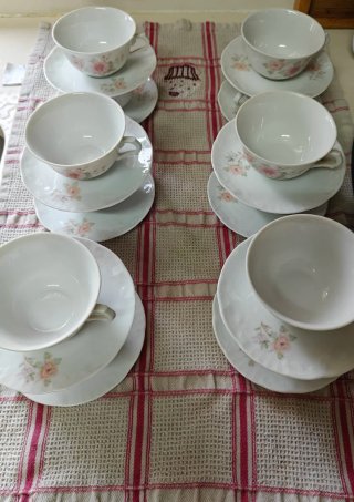 Juego de café vintage porcelana flores