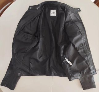 Chaqueta Biker Zara Hombre S Negra PIEL