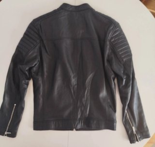 Chaqueta Biker Zara Hombre S Negra PIEL