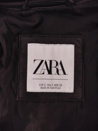 Chaqueta Biker Zara Hombre S Negra PIEL