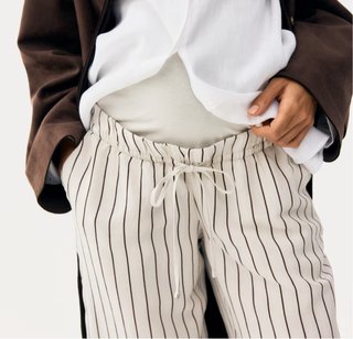 Pantalón H&M premamá rayas beige/marrón