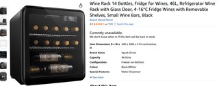 Vinoteca VPCOK 46L 14 botellas