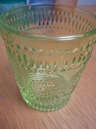 Juego 12 vasos de cristal de colores