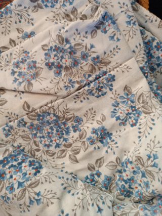 Lenzuola matrimoniali cotone fiori azzurri