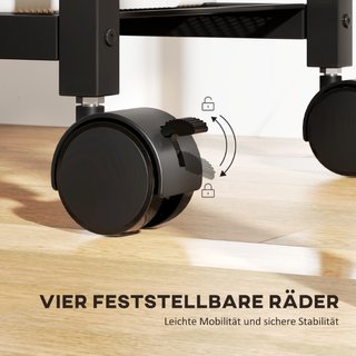Druckerständer Druckeregal mit Rollen, Steckdosen,