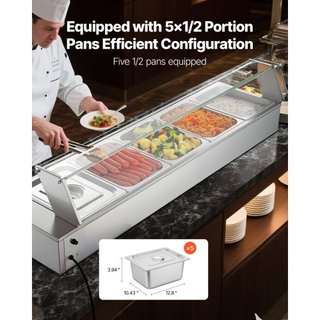 Commercial Food Warmer, 1500W Electric Stainless S