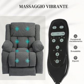 Poltrona Alzapersona Massaggiante e Reclinabile co