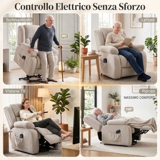 Poltrona Alzapersona Massaggiante e Reclinabile co