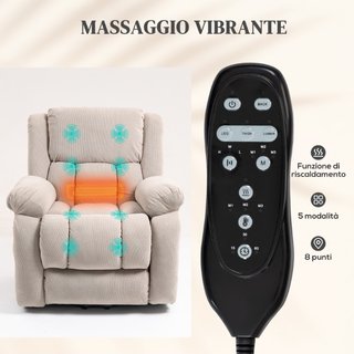 Poltrona Alzapersona Massaggiante e Reclinabile co