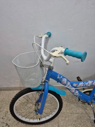 Bicicleta niña Frozen azul con cesta