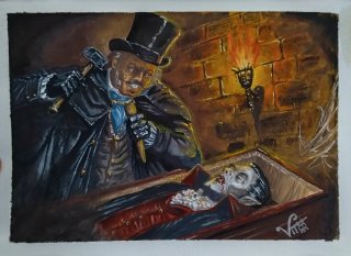 Dipinto gouache Goth su carta 600g