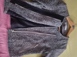 Chaqueta Lefties tejido tipo tweed cremalleras M