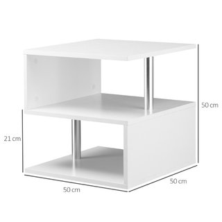 Mesa baja de piso, Mesa de salón blanca, Diseño mo