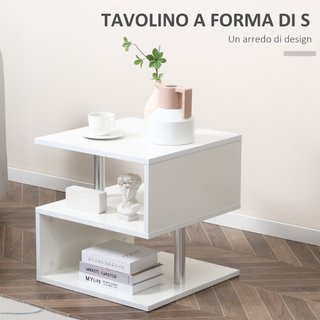 Mesa baja de piso, Mesa de salón blanca, Diseño mo