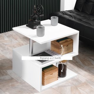 Mesa baja de piso, Mesa de salón blanca, Diseño mo
