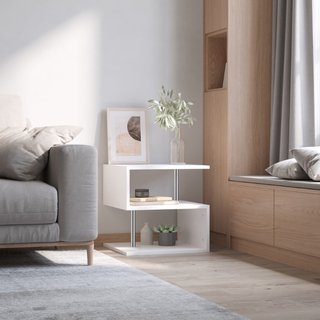 Mesa baja de piso, Mesa de salón blanca, Diseño mo