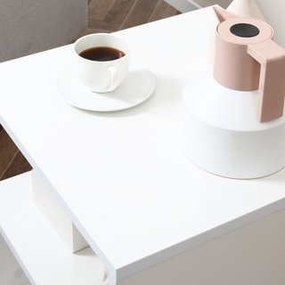 Mesa baja de piso, Mesa de salón blanca, Diseño mo