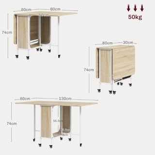 Tavolo da Pranzo Pieghevole per 6 Persone max con