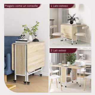 Tavolo da Pranzo Pieghevole per 6 Persone max con