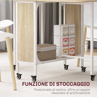 Tavolo da Pranzo Pieghevole per 6 Persone max con