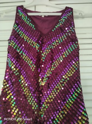 Top fiesta lentejuelas chevron