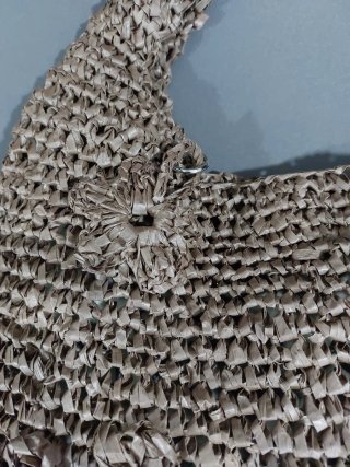 Borsa in raffia marrone