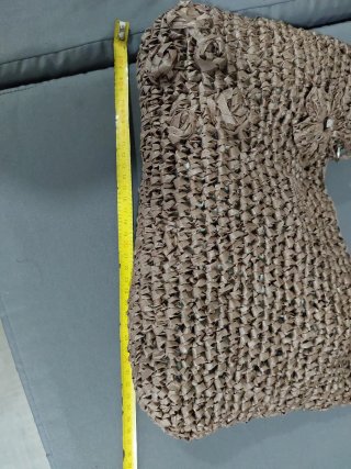 Borsa in raffia marrone