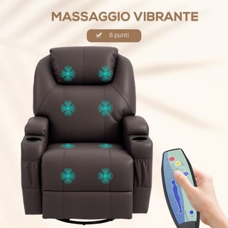 Poltrona Massaggiante Reclinabile con 8 Punti Mass