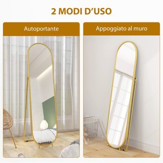 Specchio a Figura Intera da Terra con Supporto Pie