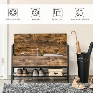 Mobile Scarpiera in Stile Industriale con Vano, Pa