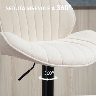 Set 2 Sgabelli da Bar a Conchiglia con Poggiapiedi