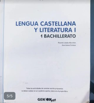 Libros de texto 1 de bachillerato.