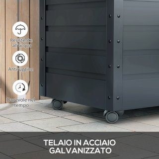 Baule da Esterno da 295L con Serratura e 2 Manigli