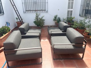 Sofás de terraza grises (4 unidades)