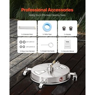 15" Pressure Washer Surface Cleaner, Stainless Ste