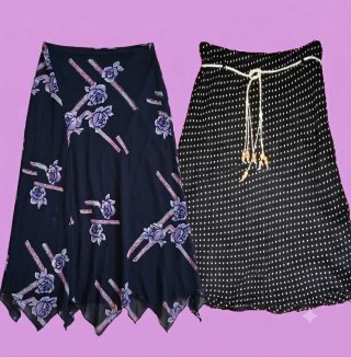 Lote 2 faldas midi estampadas