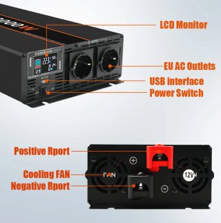 Inversor Powland 5000W Onda Pura DC 12V/24V
