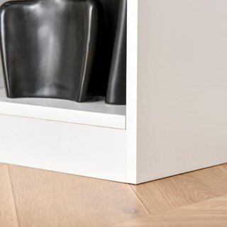Mueble Librería Portaobjetos de 3 Niveles y 8 Estantes Totales, Mueble para Sala de Estar y Dormitorio en MDF, 97.5X30X100 Cm, Blanco